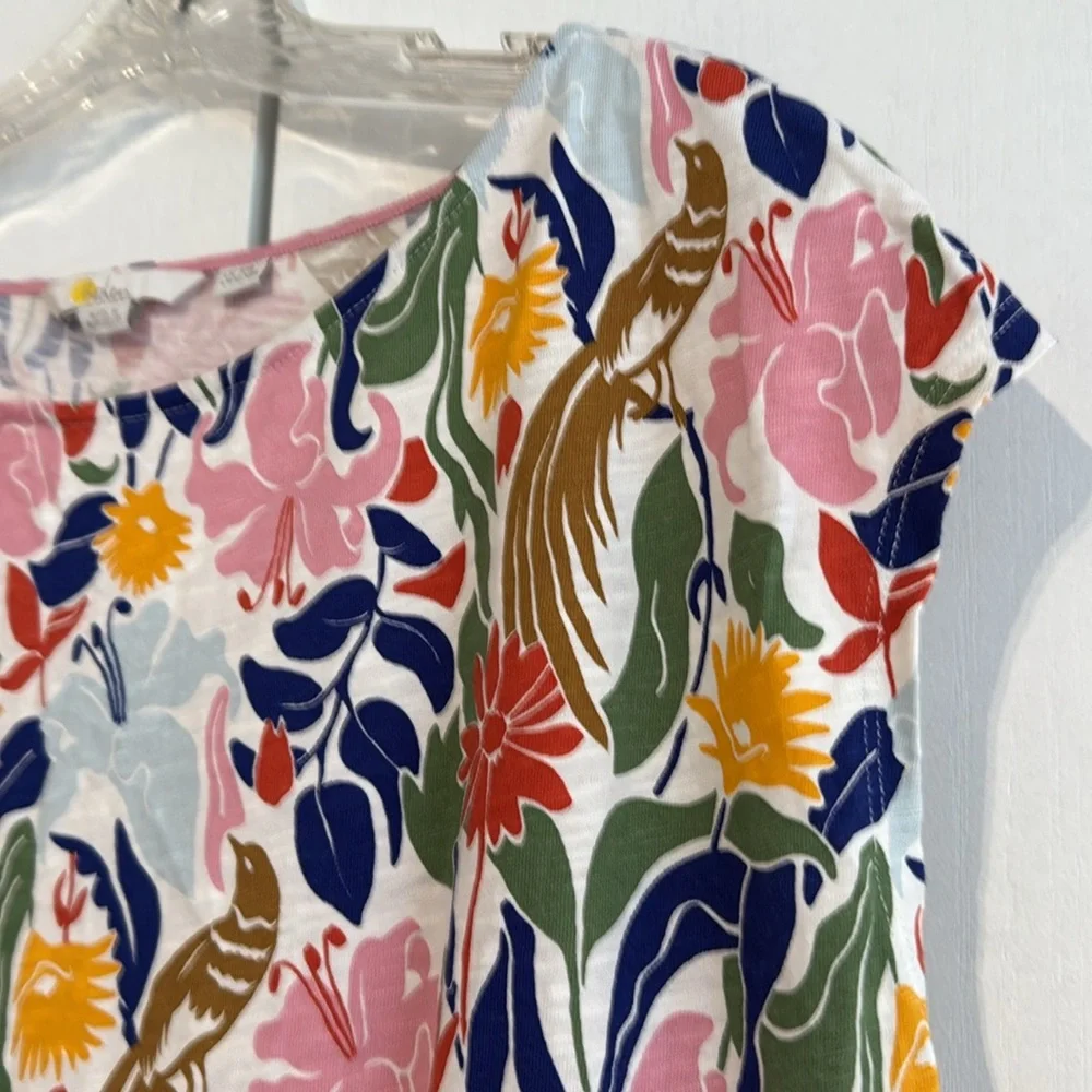 Boden Florrie Tropical Bird Floral Jersey Dress Cap Sleeve Pocket Stretch 16/18R - Picture 11 of 15